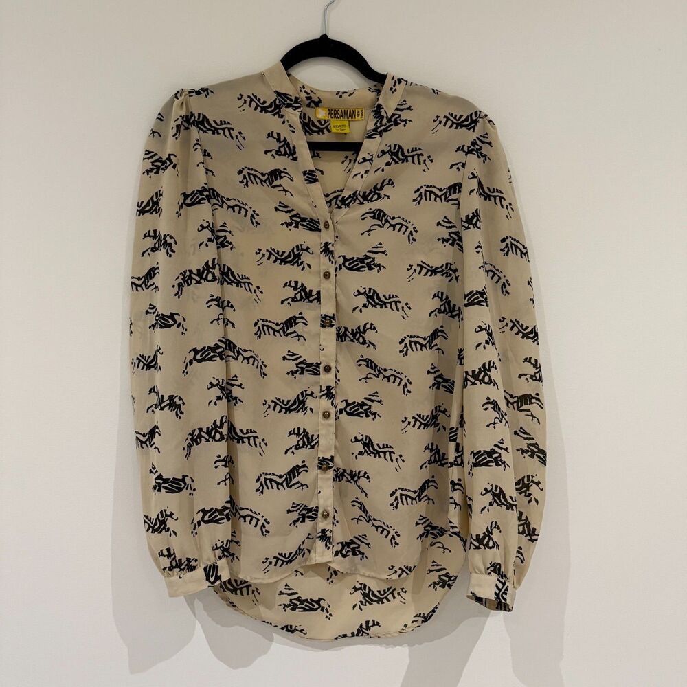 Persaman New York Zebra Flowy Blouse - Size S - EUC